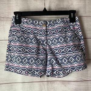 Nautica Geometric Pattern Girls Shorts with Pockets Zipper Closure Size 12